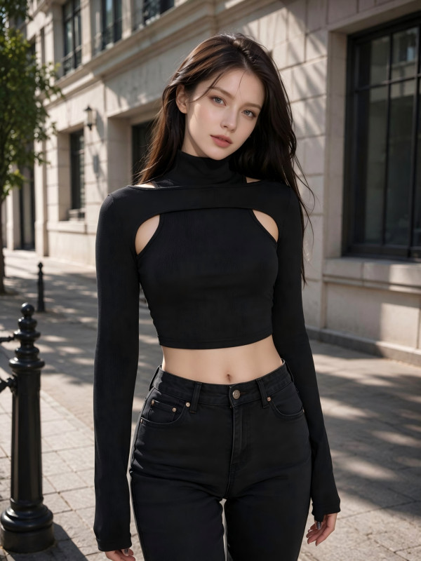 Solid Color Long Sleeve T Shirt GMKK-mkk7288