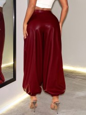 High Waist Loose Casual Leather Pants GHYX-TXY5503