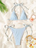 Sexy Stripe Tie Up Bikinis 2 Piece Set CASF-6831