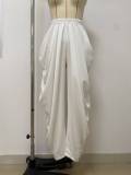 Solid Color Ruched Wide Leg Pants LSD-3068