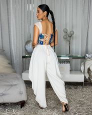 Solid Color Ruched Wide Leg Pants LSD-3068