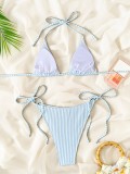 Sexy Stripe Tie Up Bikinis 2 Piece Set CASF-6831