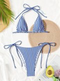 Sexy Stripe Tie Up Bikinis 2 Piece Set CASF-6831