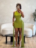 Sleeveless Single Shoulder Mini Dress GHYX-TXY5535