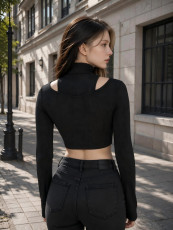 Solid Color Long Sleeve T Shirt GMKK-mkk7288