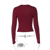 Lace Edge Long Sleeve Top BLG-T5819830K