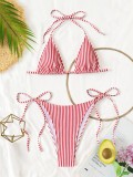 Sexy Stripe Tie Up Bikinis 2 Piece Set CASF-6831