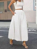 Solid Color Lantern Big Swing Long Skirt GMKK-mkk005