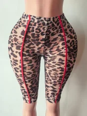 Pre Order: About 7 work days shipping Leopard Printed Mesh Seventh Pants YUEM-202687