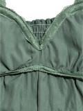 Solid Color Lace Sling Loose Jumpsuit SHD-8130