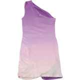 Gradient Color Ruched Mini Dress DLSF-K6D16549A