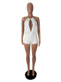 Hollow Out Backless Lace Romper SHD-8131