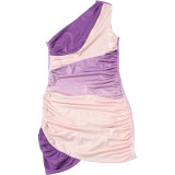 Gradient Color Ruched Mini Dress DLSF-K6D16549A