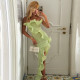 Mesh Patchwork Irregular Midi Dress GZJQ-K6D18170A