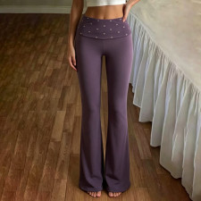 Solid Color Yoga Sport Micro Flare Pants GXIY-K26L2904