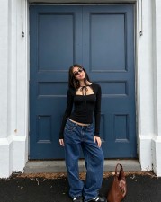 Lace Patchwork Tie Up Top YWXS-K26L2924