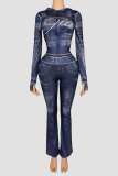 VIP1 Letter Printed Long Sleeve Two Piece Pants Set YWXS-K26L2869