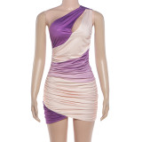 Gradient Color Ruched Mini Dress DLSF-K6D16549A