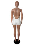 Hollow Out Backless Lace Romper SHD-8131