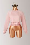 Solid Color Long Sleeve Mesh Patchwork Tops GXIY-K26L2911