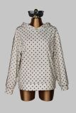 Polka Dot Printed Long Sleeve Hooded Sweatshirt YWXS-K26L2914