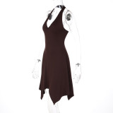 V Neck Backless Sleeveless Mini Dress LJSF-D6822311X