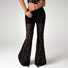 Mesh See Through Flare Pants GFRT-11959