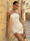 Solid Color Halterneck Mini Dress GFRT-33169DBY