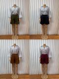 Stripe Lapel Shirt Two Piece Shorts Set GMYU-11526