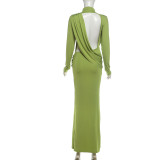 Solid Color Sleeveless Maxi Dress XEF-K6D16946A