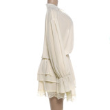 Lace Edge Patchwork Cake Dress XEF-K6D16454A