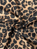 Plus Size Leopard Printed Long Sleeve Maxi Dress GAWE-6792