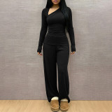 Long Sleeve Slash Neck Two Piece Pants Set LJSF-S6822401X