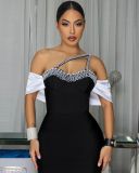 Beading Off Shoulder Split Evening Dress BY-7838