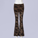 Mesh See Through Flare Pants GFRT-11959
