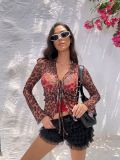 Mesh See Through Long Sleeve T Shirt BLG-T4416249K