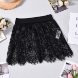 Lace Flower See Through Skirt GFRT-60505PBL
