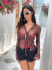 Mesh See Through Long Sleeve T Shirt BLG-T4416249K
