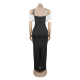 Beading Off Shoulder Split Evening Dress BY-7838