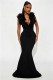 Deep V Neck Backless Evening Dress GADE-11112