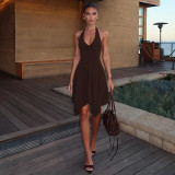 V Neck Backless Sleeveless Mini Dress LJSF-D6822311X