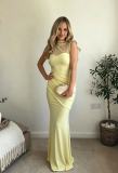Mesh Patchwork Sleeveless Maxi Dress GADE-11432