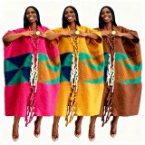 Casual Color Block Tassel Knits Coat TR-1373