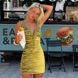 Printed Mesh Sleeveless Mini Dress LJSF-D6822392H