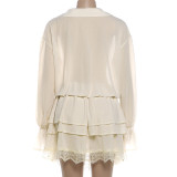 Lace Edge Patchwork Cake Dress XEF-K6D16454A