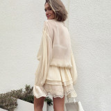 Lace Edge Patchwork Cake Dress XEF-K6D16454A