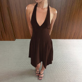 V Neck Backless Sleeveless Mini Dress LJSF-D6822311X