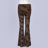Mesh See Through Flare Pants GFRT-11959