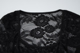 See Through Lace Long Sleeve Top BLG-T5B20669K