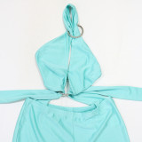 Solid Color Backless Seventh Jumpsuit CYA-902521